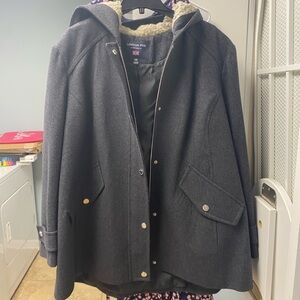 London Fog Women's Charcoal Hooded Jacket